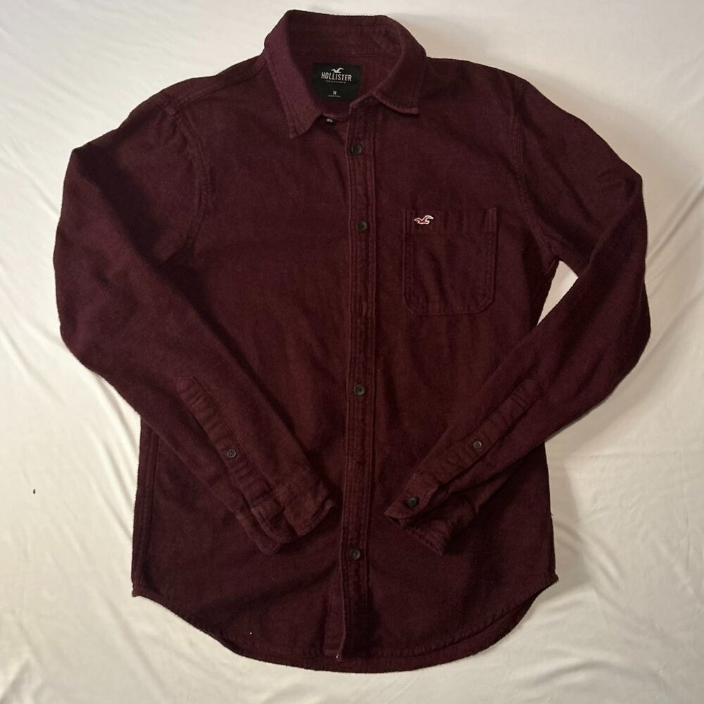 Hollister Red Dress Shirt Polyester